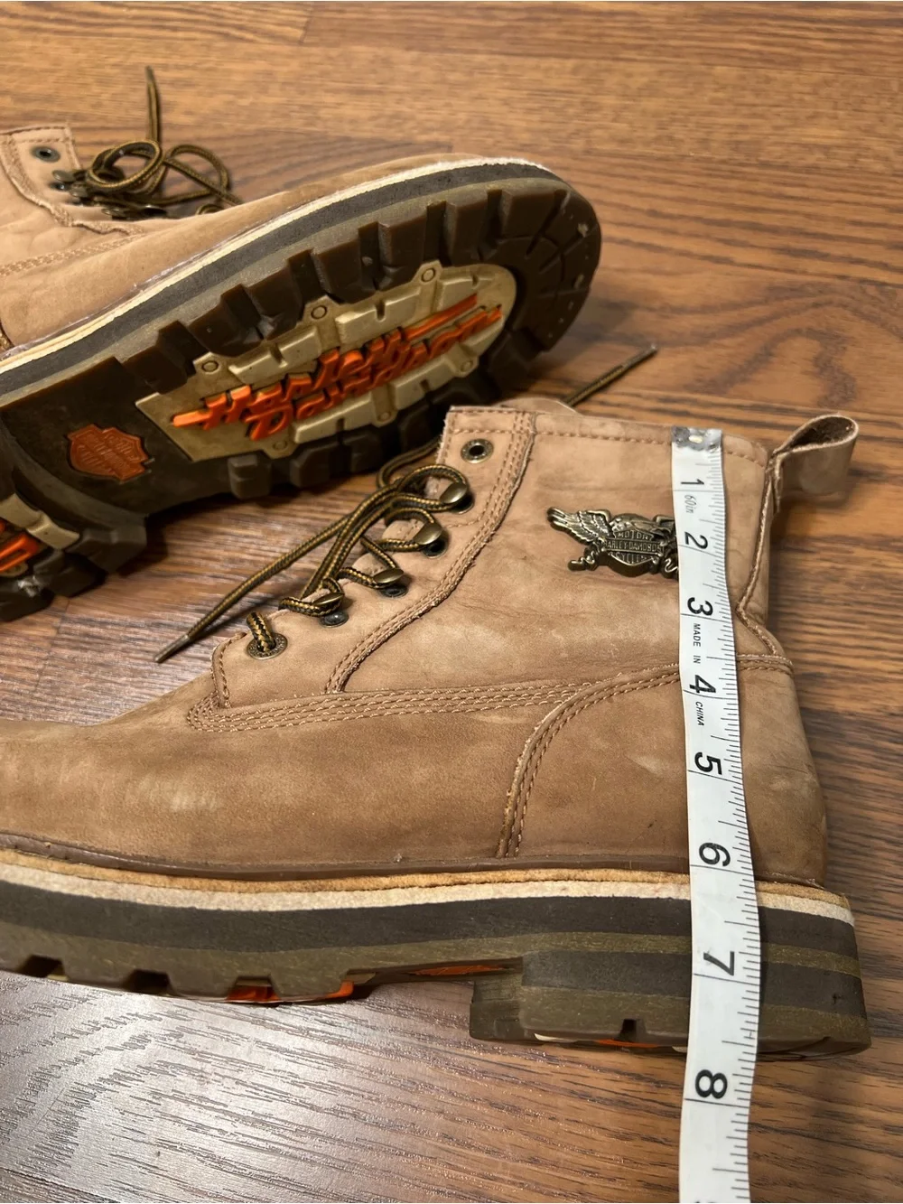 Harley-Davidson Leather Combat boots with a winged emblem detail size Men’s 8.5